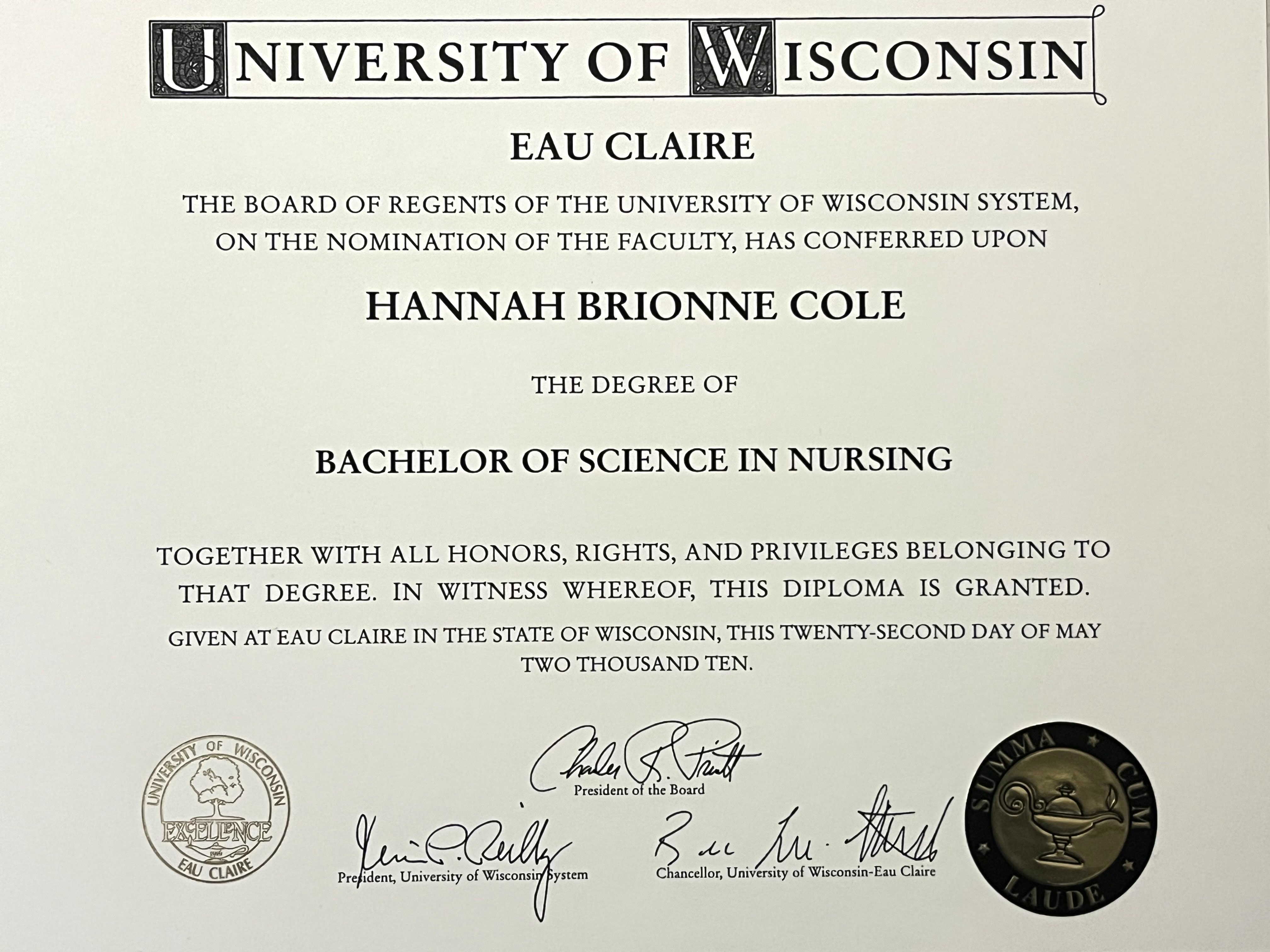 UWEC Bachelor of Science in Nursing